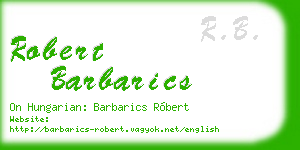 robert barbarics business card